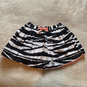 Girls Zebra Print Cotton Skirt with Pink Trim – Size 5